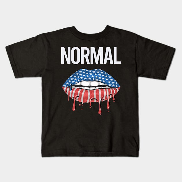 USA Flag Lips Normal Kids T-Shirt by rosenbaumquinton52